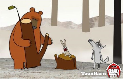Кадры из цикла мультфильмов о лесных музыкантах «Log Jam»